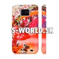 Silikónový obal Samsung Galaxy S II - Fan Florals červená