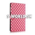 Kožený obal Samsung Galaxy Tab 10.1 - Polka Dots bielo-ružová
