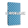 Kožený obal Samsung Galaxy Tab 10.1 - Polka Dots bielo-modrá