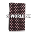 Kožený obal Samsung Galaxy Tab 10.1 - Polka Dots ružovo-čierna