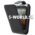 Kožený obal HTC WildFire S - Carbon Flip čierna