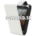 Kožený obal HTC WildFire S - Carbon Flip biela