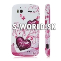 Silikónový obal HTC Sensation - Hearts ružová