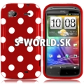Silikónový obal HTC Sensation - Polka Dots červená