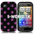 Silikónový obal HTC Sensation - Polka Dots čierno-fialová