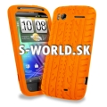 Silikónový obal HTC Sensation - Tire oranžová