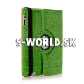 Kožený obal iPad 3 - Rotate Croco zelená
