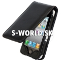 Kožený obal iPhone 4 - Klasik Flip čierna
