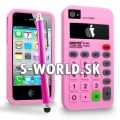 Silikónový obal iPhone 4 - Calculator ružová