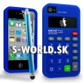 Silikónový obal iPhone 4 - Calculator tmavo-modrá