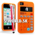 Silikónový obal iPhone 4 - Calculator oranžová
