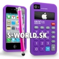 Silikónový obal iPhone 4 - Calculator fialová