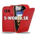 Kožený obal Samsung Galaxy Y - Flip červená