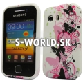 Silikónový obal Samsung Galaxy Y - Butterfly biela