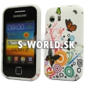 Silikónový obal Samsung Galaxy Y - Butterfly Swirl biela