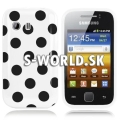 Silikónový obal Samsung Galaxy Y - Polka Dots biela
