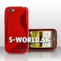 Silikónový obal HTC One V - TPU červená