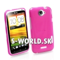 Silikónový obal HTC One X - Klasik tmavo-ružová