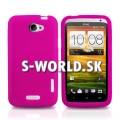 Silikónový obal HTC One X - Soft tmavo-ružová