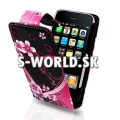 Kožený obal iPhone 3G/3GS - Flip Love Heart čierna