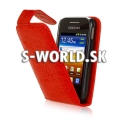 Kožený obal Samsung Galaxy Y - Croco Flip červená