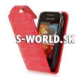 Kožený obal Samsung Galaxy Y - Croco Flip ružová
