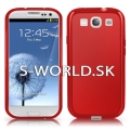Silikónový obal Samsung Galaxy S3 - Frosted červená