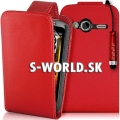 Kožený obal HTC WildFire S - Premium červená