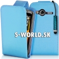Kožený obal HTC WildFire S - Premium svetlo-modrá