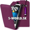 Kožený obal HTC WildFire S - Premium fialová